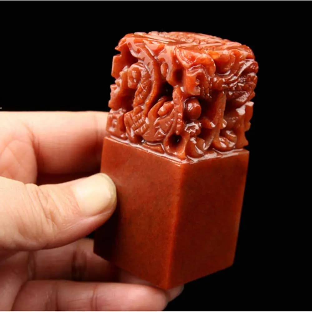 Custom Chinese Name Private Seal Traditional Five Dragons Signet Natural Stone Name Stamp Calligraphy Stamp Ancient Art of Chop