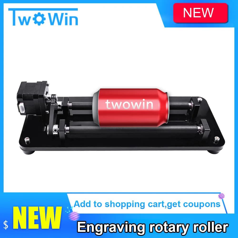 Rotary Roller For Laser Engraving Machine CNC Y Axis DIY 360° Rotating Engraver Module For Cylindrical Objects Cans Rotary Table