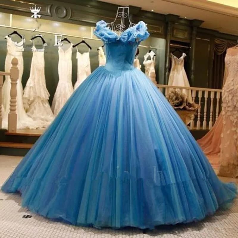 Vintage Cinderella Ball Gown Quinceanera Dresses with Off-Shoulder Design - Lace-Up Sweet 16 Prom Dress by Cara&Alan Party Gowns