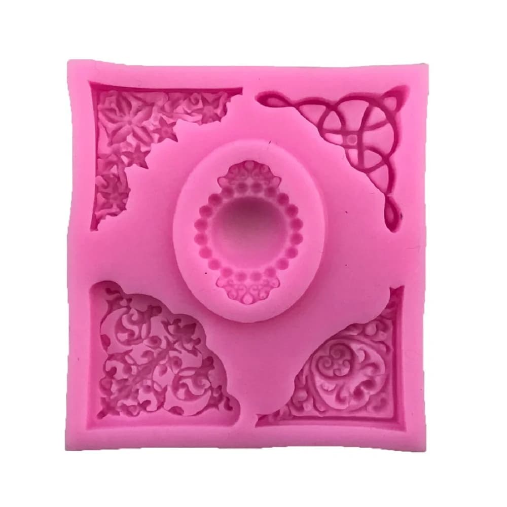 European Lace Silicone Mold for Fondant, DIY Embossed Cake Decorating Tray, Chocolate and Soap Baking Mold