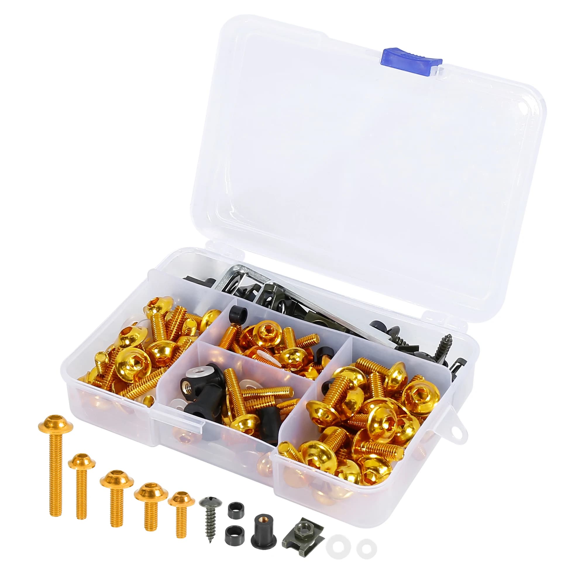 Universal Motorcycle Windscreen Fairing Bolts Set for Honda Suzuki Kawasaki Yamaha Triumph - X Autohaux 177pcs