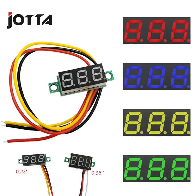 DC 0-100V Mini Digital Voltmeter with Reverse Polarity Protection - Voltage Meter Gauge for Accurate Digital Voltage Testing