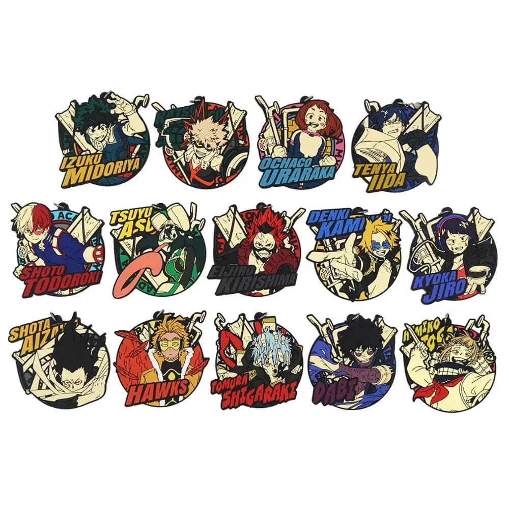 My Hero Academia Anime Rubber Keychain - Bakugou, Dabi, Eijiro, Tomura Shigaraki, Aizawa Shota, Himiko Toga, Hawks Accessories