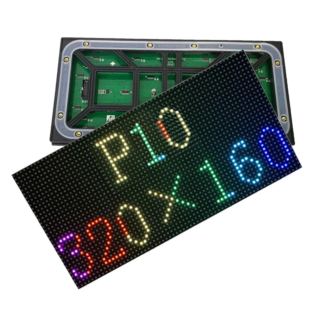 P10 Outdoor LED Module with HUB75 Interface, SMD Technology, 1/4 Scan, 320*160mm LED Panel