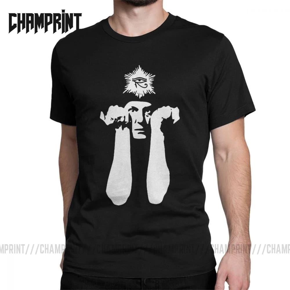 Men's Aleister Crowley T-Shirt - Short Sleeve Tee with Magic Solomon Design - 100% Cotton - Sizes up to 5XL - Ideal for Occultists, Pagans, and Wiccans