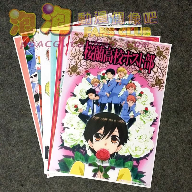 8-Piece Anime Ouran High School Host Club Poster Set - Fujioka Haruhi Wall Decor for Living Room - A3 Film Posters - Perfect Gifts