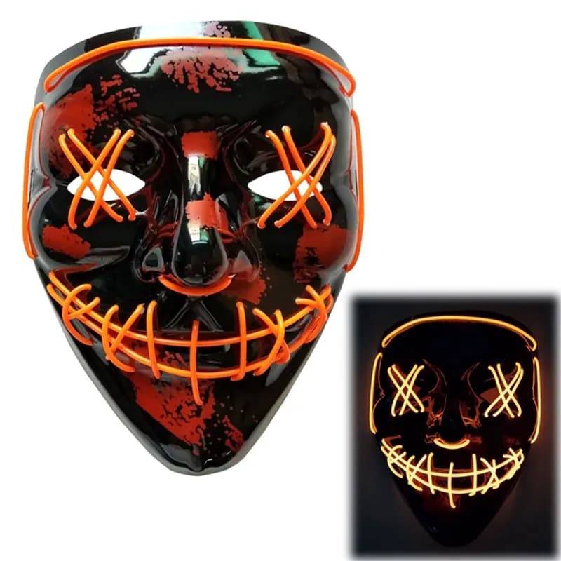 Halloween LED Mask - Funny Light-Up Masks for the Purge Election Year - Perfect Festival Cosplay Costume Supplies - Party Masks that Glow in the Dark