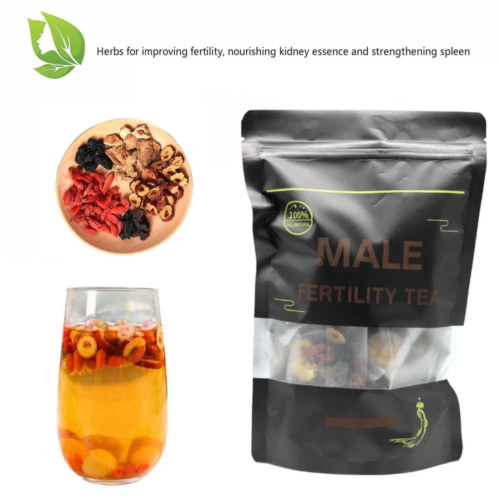 Organic Libido Tea - 5 Packs Chinese Herbal Male Fertility Tea to Nourish Kidney, Boost Reproductive System and Improve Sperm Motility