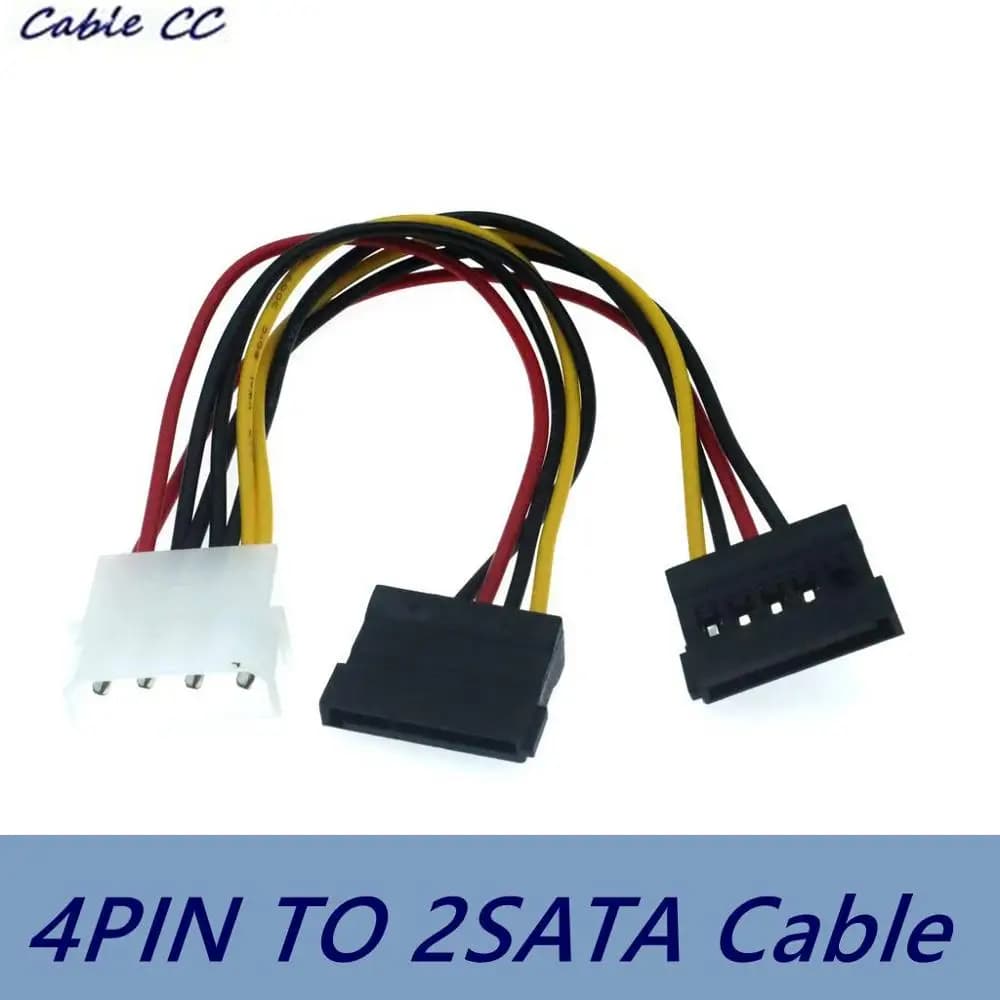 Male 4-Pin IDE Molex to Bus Y Splitter Line Converter Adapter for Serial ATA 2 SATA Hard Drive Power Cable
