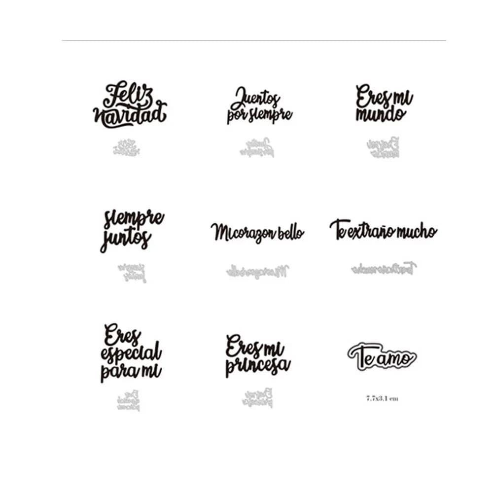 Craft Metal Die Cut Stencils for Scrapbooking, Album, and Card Making - Spanish Words Theme for Gift Decorations, Paper Cutouts, and DIY Projects - High Quality, Durable Knife Dies.