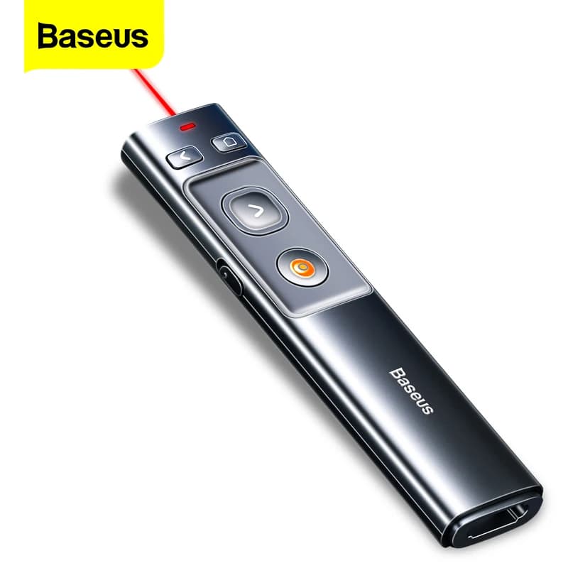 Baseus Wireless Presenter with USB & USB-C, Laser Pointer Remote Control Infrared Presenter Pen for PowerPoint PPT Projector Slides