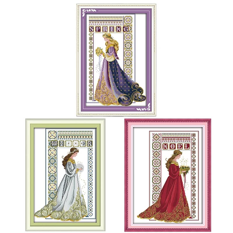 Bouquets of Brides Series Cross Stitch Kit | 14CT/11CT Embroidery Sewing Kit | Home Decoration DIY Crafts Gift | Count and Printing Feature