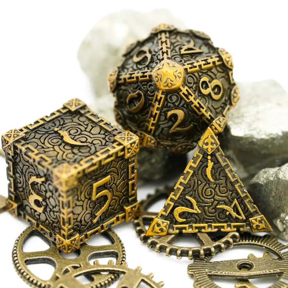 Cusdie Dagger Metal D&D Dice - 7 PCs Polyhedral Dice Set for RPG MTG Pathfinder
