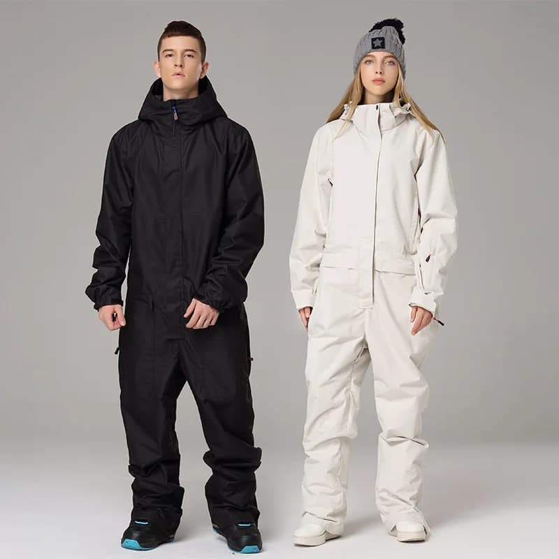 Men's Waterproof Skiing Jumpsuits with Hood, Women's Snow Overalls for Winter Outdoors, Snowboarding Jackets for Women, and Men's Snow Suits