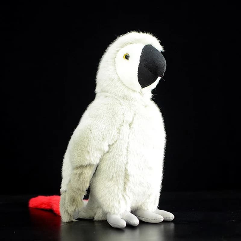 12 Handcrafted African Grey Parrot Plush Toy - Realistic Macaw Stuffed Animal Doll - Cute Kawaii Gift for Kids and Bird Lovers