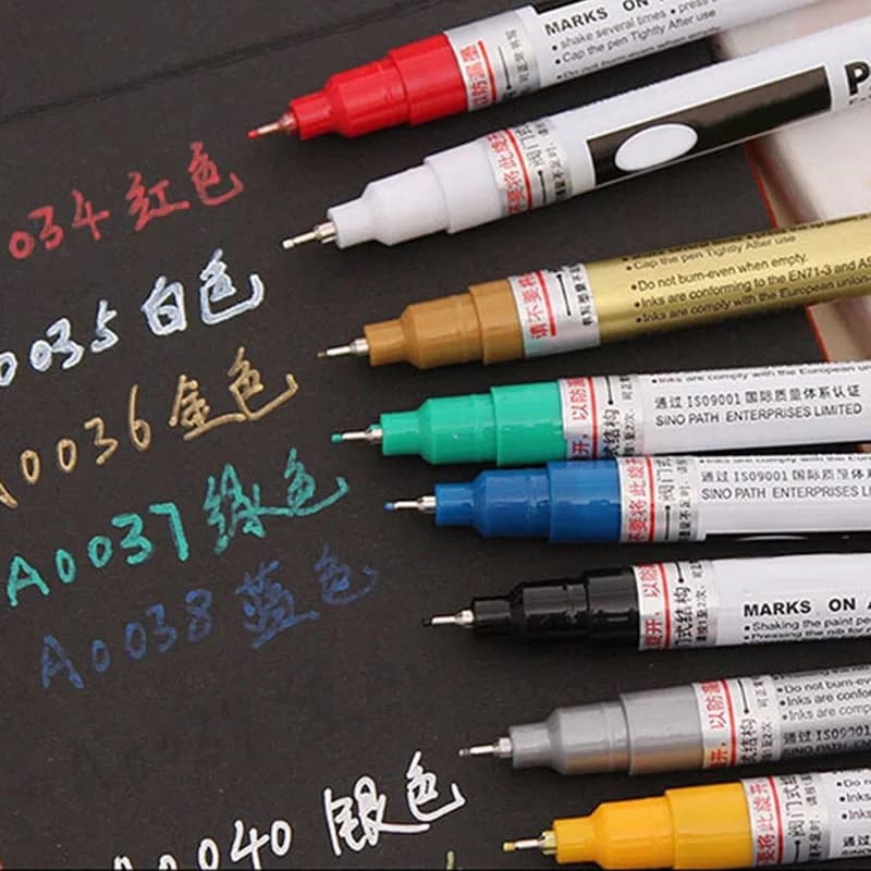 Metallic Marker Pen, 1 Piece, 0.7mm Extra Fine Point, Non-Toxic Permanent Paint Marker for DIY Art, Available in 8 Colors