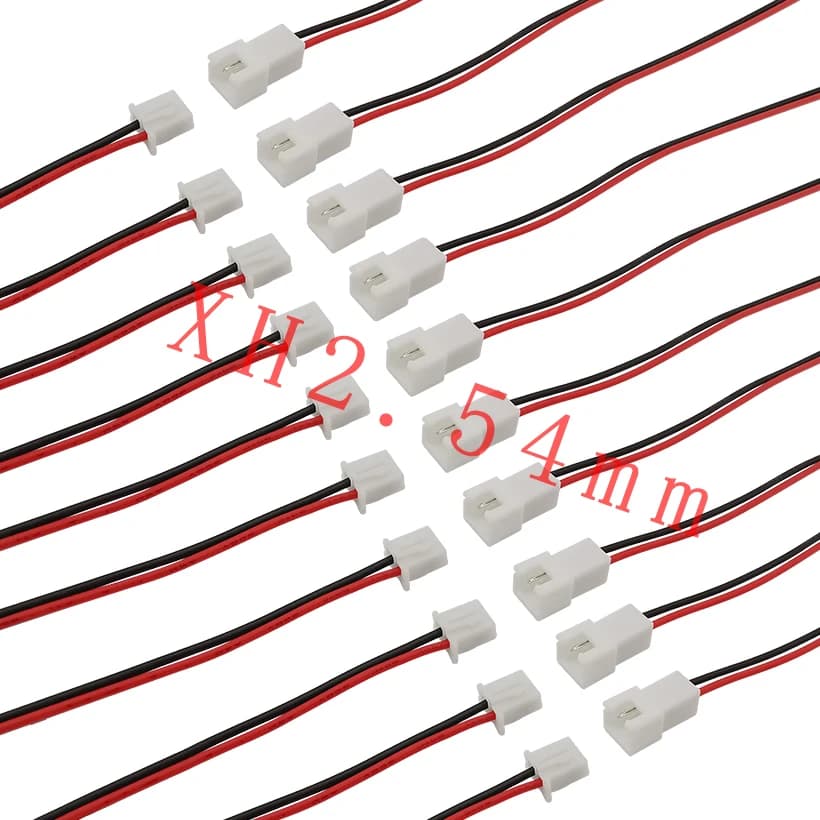 10/5/2Pairs XH2.54 2.54mm 2Pin Plug Jack Wire Cable Connector 2P Pitch 2.54mm Male Female Plug Socket Wire 26AWG Length 200mm