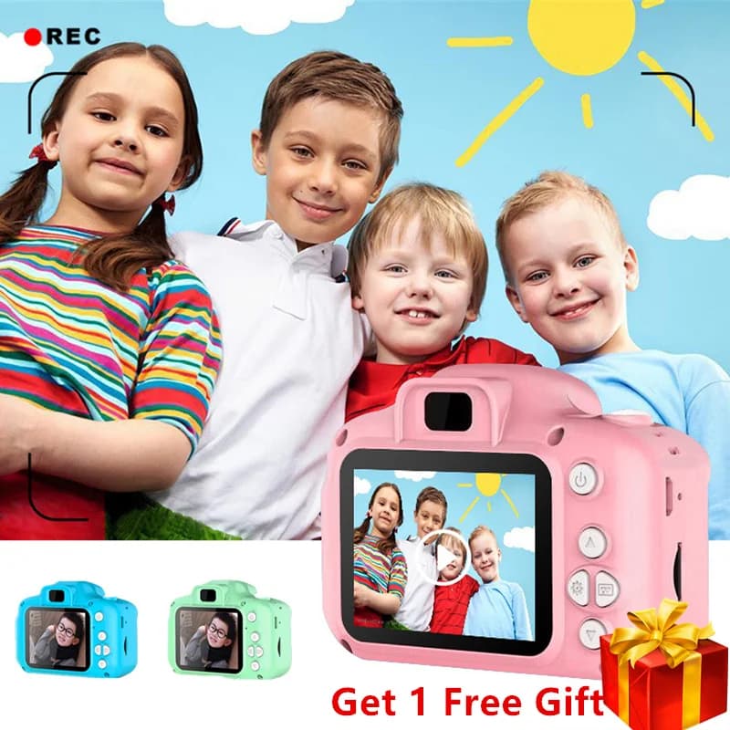 Mini Digital Camera Toys for Kids - 2 Inch HD Screen - Rechargeable Photography Props - Cute Baby Child Birthday Gift - Outdoor Game