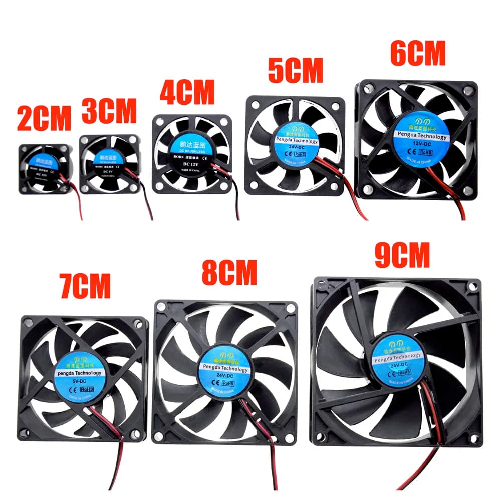 3D Printer Parts 4010 4020 5010 6010 Cooling Fan 4CM 5CM 6CM 5V 12V 24V 2Pin USB Turbo Brushless Blower Fan for Computers