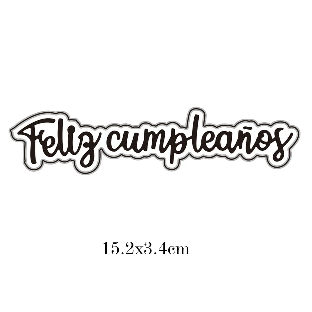 Spain Words Feliz Cumpleaños Cut Dies Stencil and Stamps for DIY Scrapbooking Paper Album Craft Dies Template