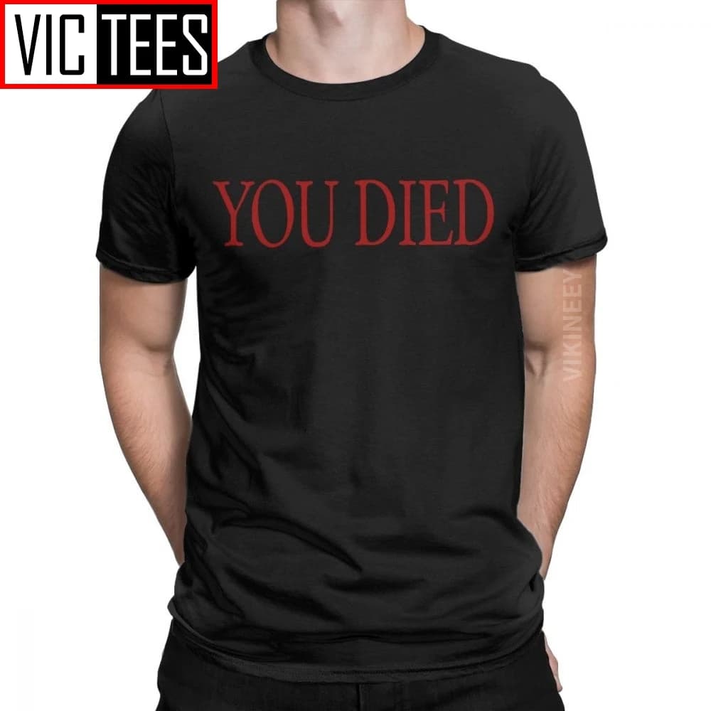 You Died Dark Souls Men's T-Shirt - Praise the Sun Bloodborne Game Vintage Pure Cotton Round Neck Shirt