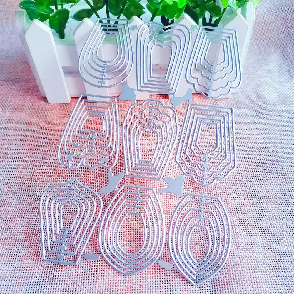 9-Piece Assorted Flowers Petal Metal Cutting Dies Stencil Template for DIY Embossing Paper Album Cards Making - Brand New