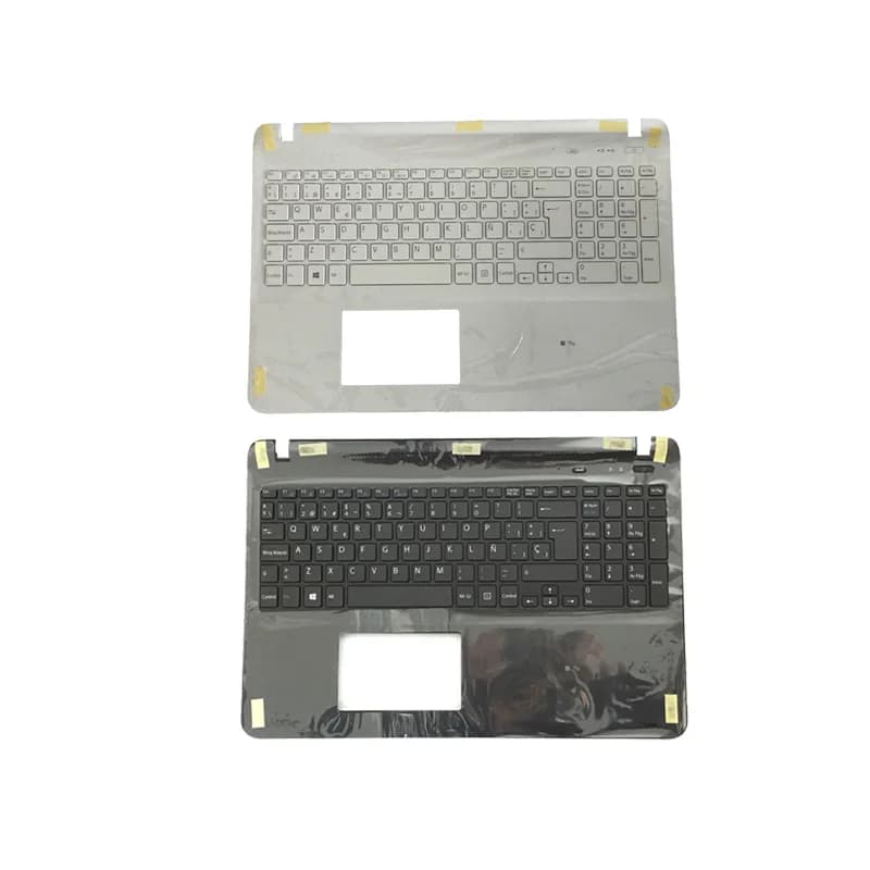 Sony Vaio SVF152A29M Spanish Laptop Keyboard Black/White SP with Palm Rest Cover