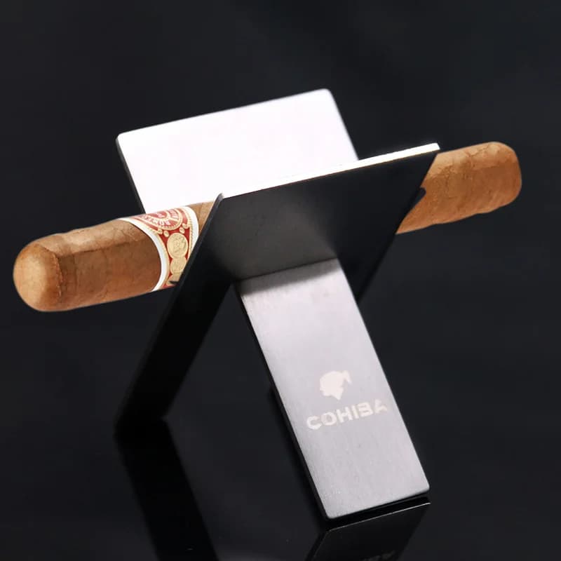 Stainless Steel Cohiba Cigar Holder Foldable Stand - Cigarette Rack & Display Bracket for Smoking Accessories