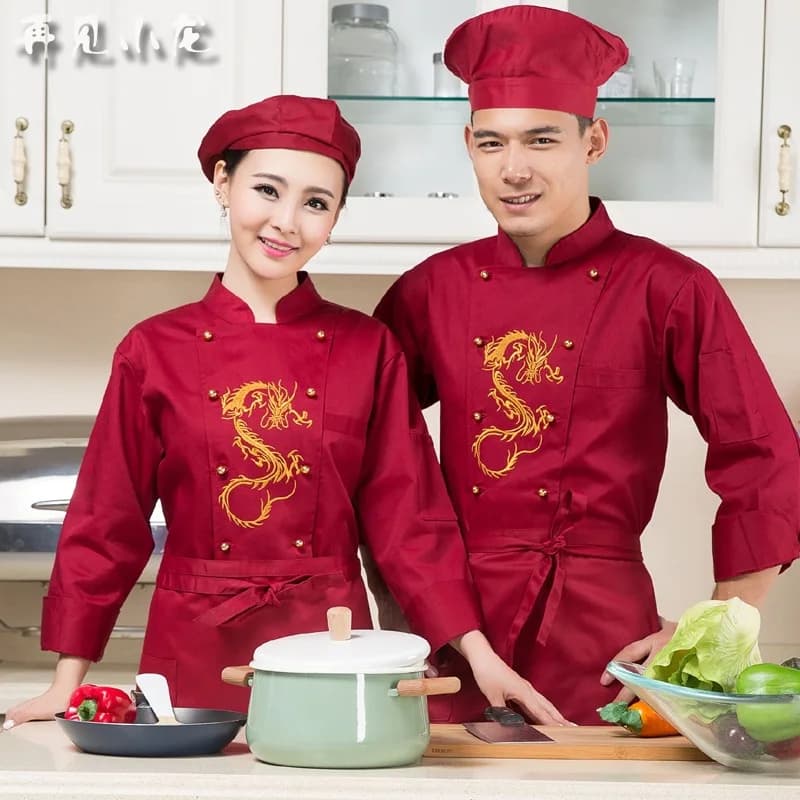 Plus Size B-5556 Long Sleeved Hotel Uniform Chef Wear for Dining Restaurant - High-Quality Kitchen Fixtures Work Clothes