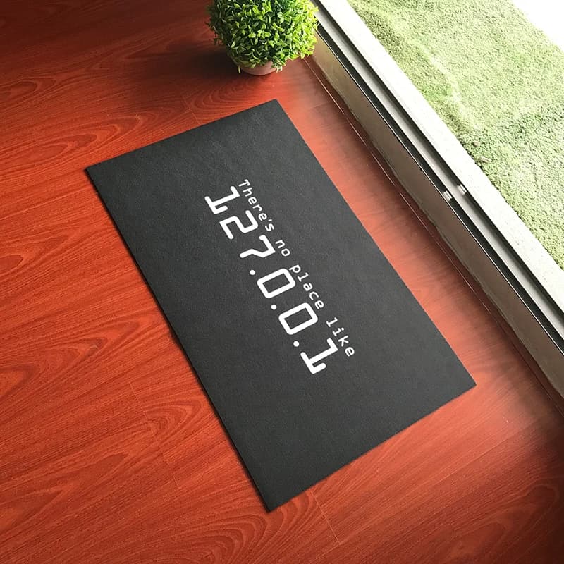 127.0.0.1 Funny Doormat - Quirky Entrance Rug for Your Home's Network IP Address - Indoor Footmat Rugs