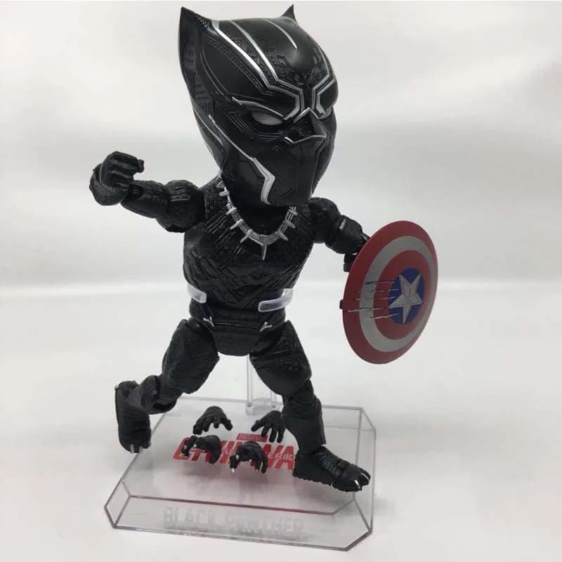 18cm Egg Attack Marvel Avengers Black Panther Super Hero Action Figure Model Toy - Kawaii Cute Version