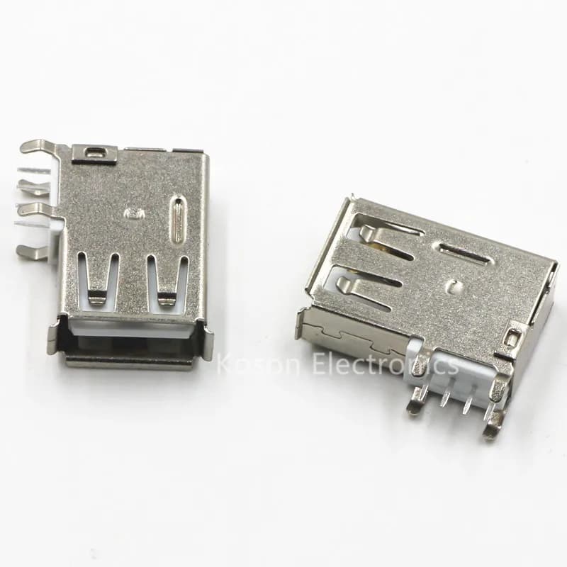 10pcs High Quality USB Type-A Female PCB Mount Socket Connector Vertical USB A Female Socket Jack Connector 90 Degree