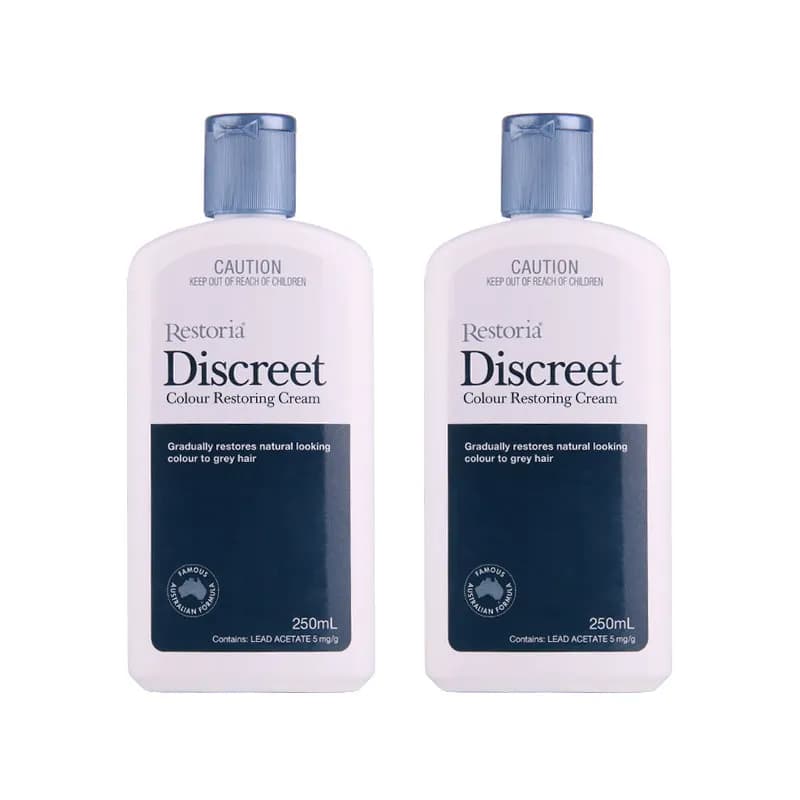 100% Australia Made Restoria Discreet Color Restoring Cream Lotion Hair Care (250ml x 2) - Reduces Grey Hair, Suitable for Men and Women