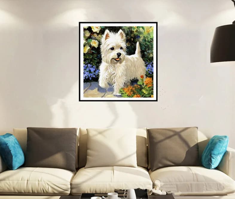 5D DIY Diamond Painting Dog - Partial Mosaic Rhinestones Embroidery Cross Stitch