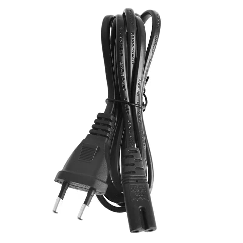 Short C7 to EU European 2-Pin Plug AC Power Cable Lead Cord 1.5M 5Ft Figure 8