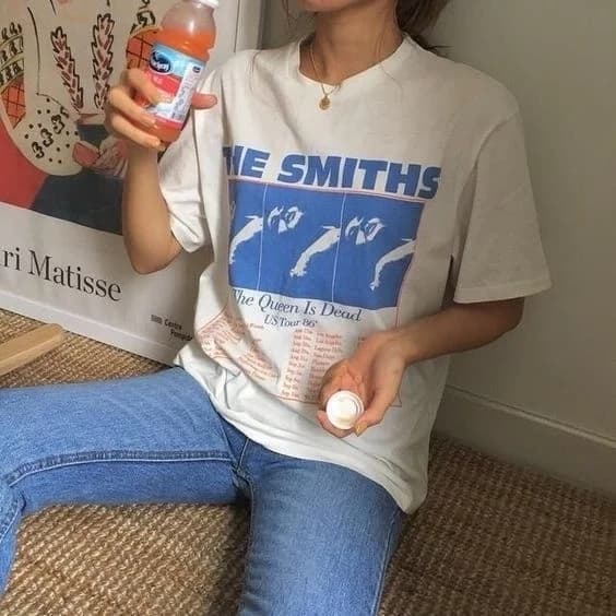 Fashionshow-JF Smiths T-Shirt Vtg Retro Women Pop Indie Punk Rock Band Morrissey Tee