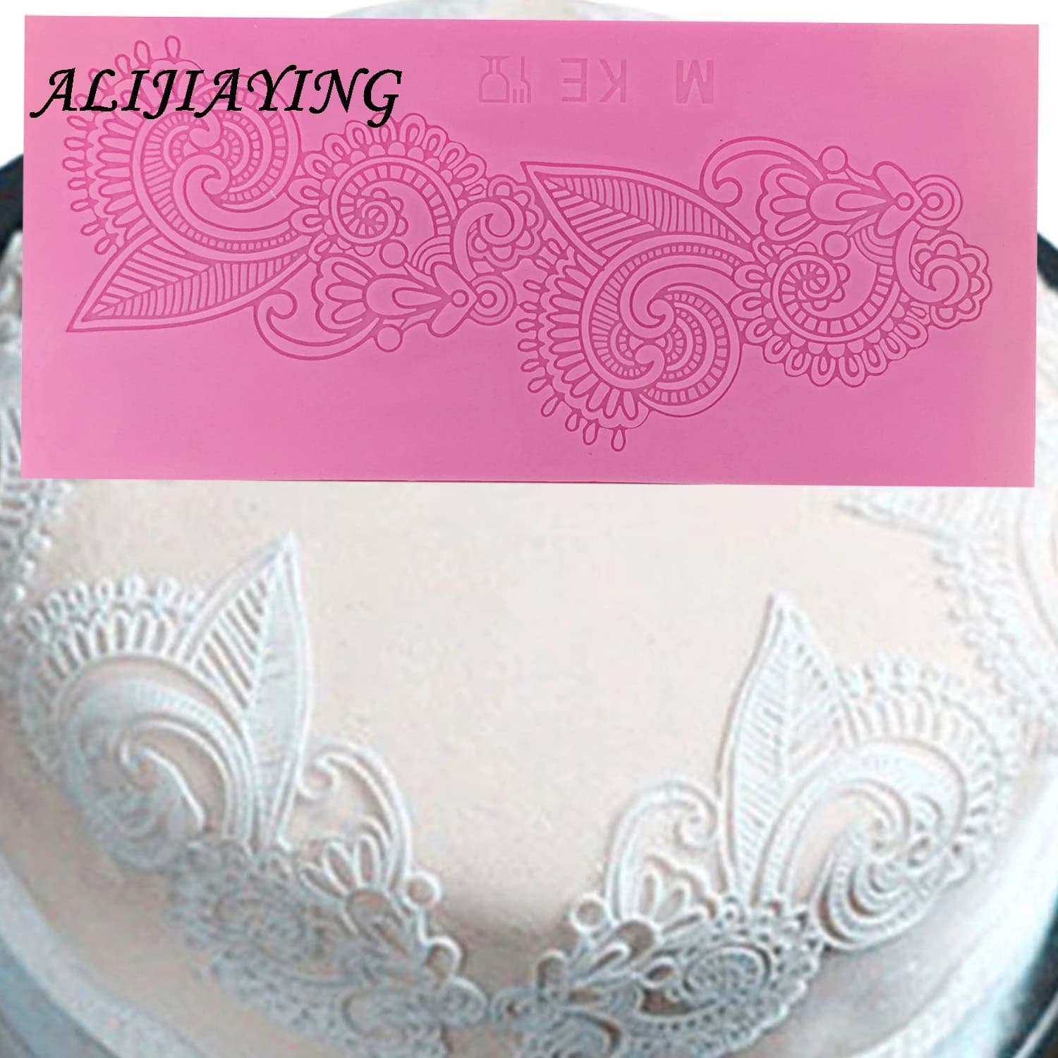Flower-Shaped Silicone Mat for Cake Decoration | Sugarcraft Fondant Border Tools | Baking Silicone Lace Molds for Kitchen | D0248