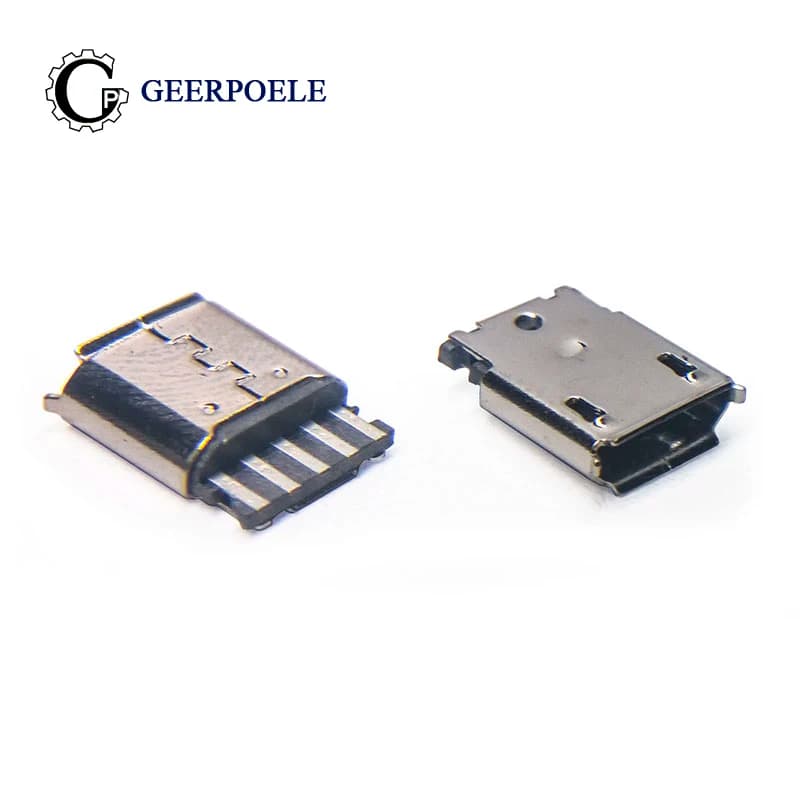 10/20 Pcs/lot Type B V8 Warp Edge 5Pin USB Connectors Micro USB Connector Female Port Jack Tail Plug Sockect Terminals