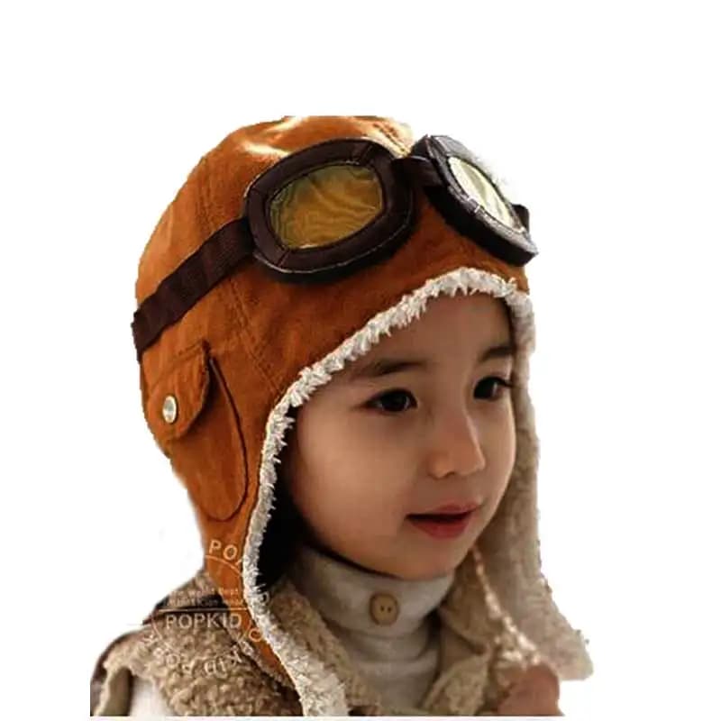 Unisex Child Pilot Aviator Hat Earmuffs Beanies | Kids Autumn Winter Warm Earflap Ear Protection Cap | Child Accessories