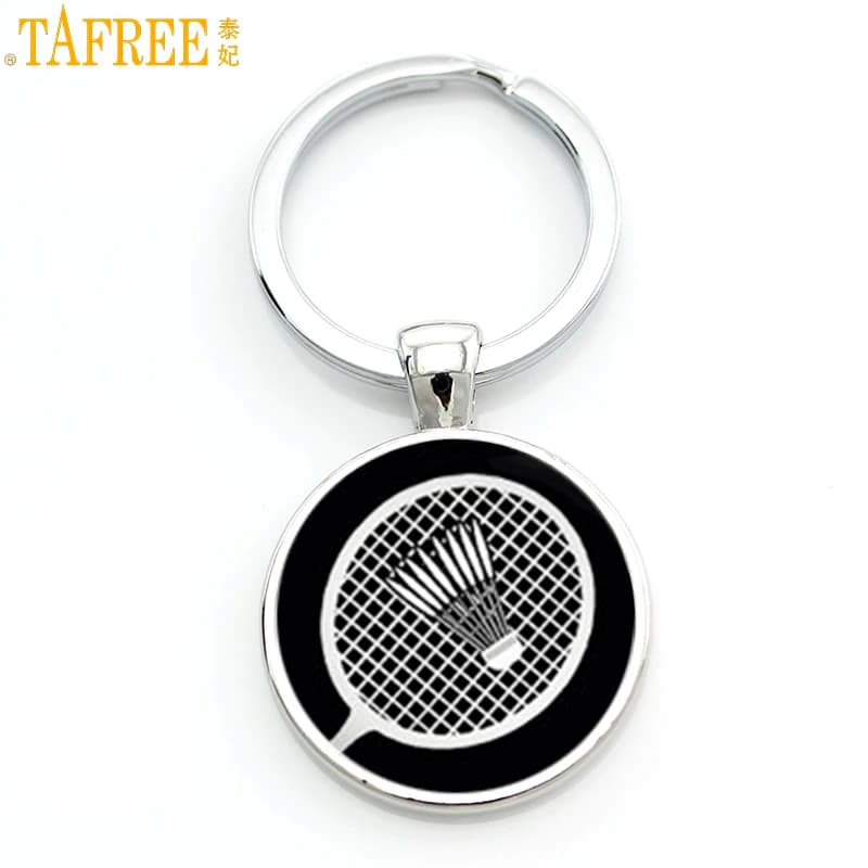 TAFREE Vintage Badminton Keychain - Fashion Photo Jewelry for Men & Women - Casual Sports Key Chain Ring Holder - Ideal for Car Bag - SP904