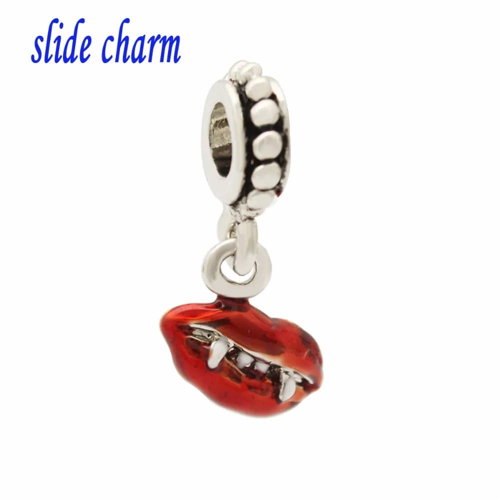 European Halloween Billed Fangs Pendant Amulet Charm Beads - Compatible with Pandora Bracelet