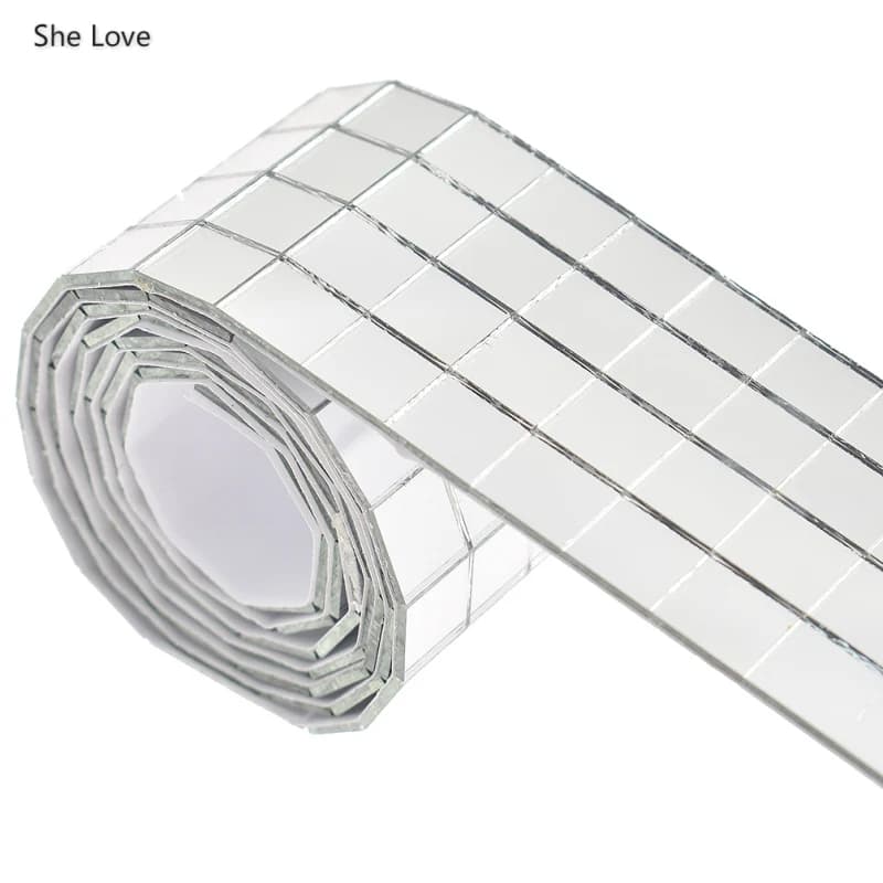 Chzimade Self-Adhesive Mirror Mosaic Tiles - Real Glass for DIY Handmade Crafts and Home Decoration