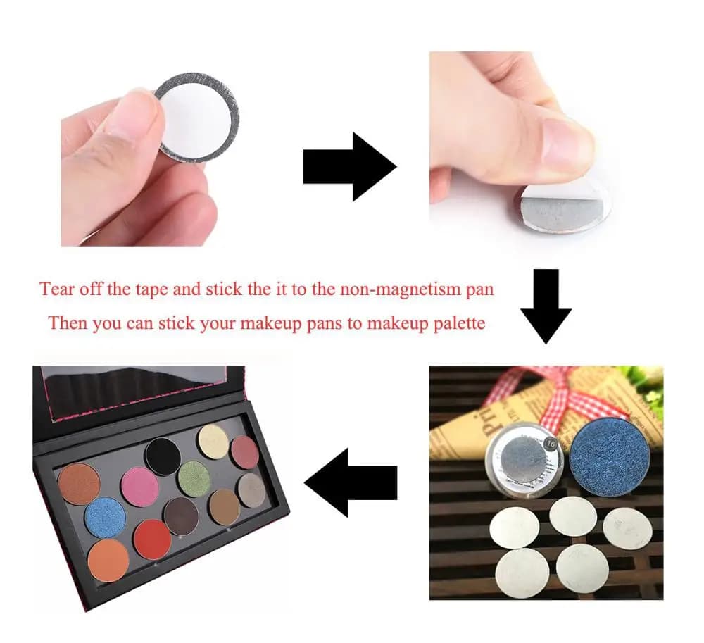 Round Metal Stickers for Eyeshadow - Pack of 50 to Secure Your Eye Shadow on Magnetic Eyeshadow Palette