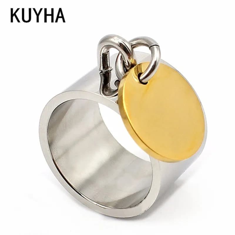 Engravable Gold Anniversary Ring - Personalized Jewelry Gift for Women - Birthday, Best Friend, Couple, Lover