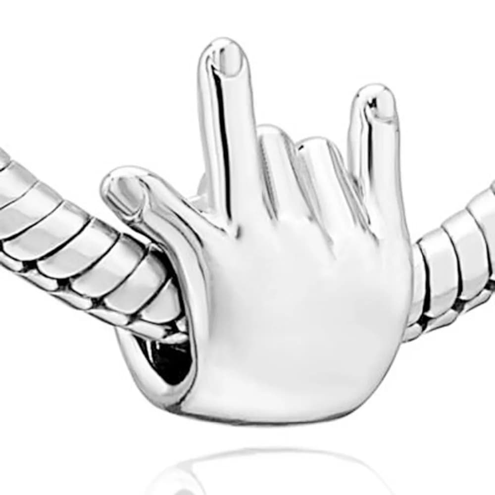 I Love You Sign Language Slide Charm Beads - Fits Pandora Bracelet