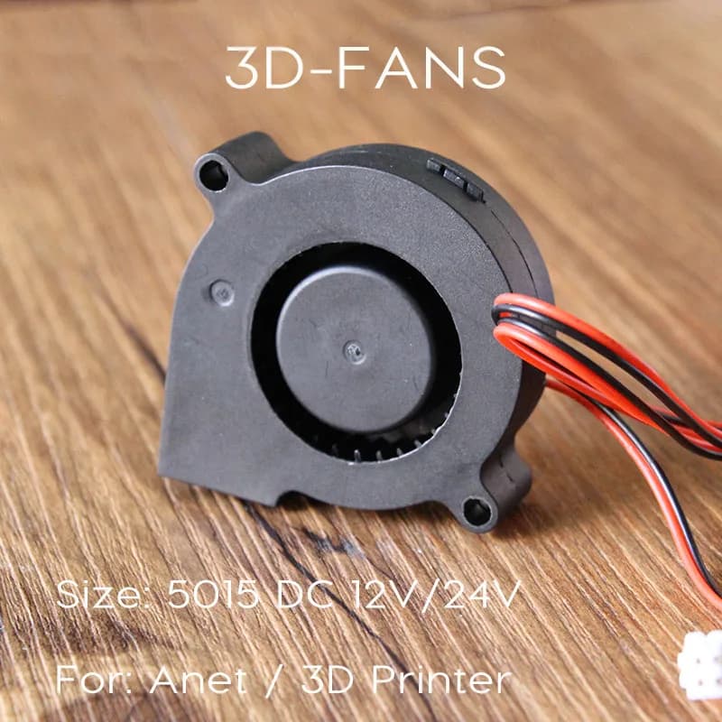 Anet A8 A6 5015 Air Blower 12V 24V - Ultra-Quiet Oil Bearing Turbo Small Fan for 3D Printer