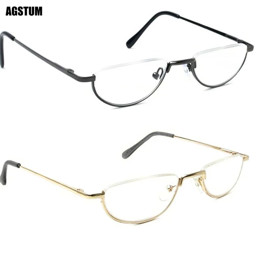 Vintage Half Moon Spring Hinge Reading Glasses Eyeglass Frames +1 +1.75 +2 +3 +4