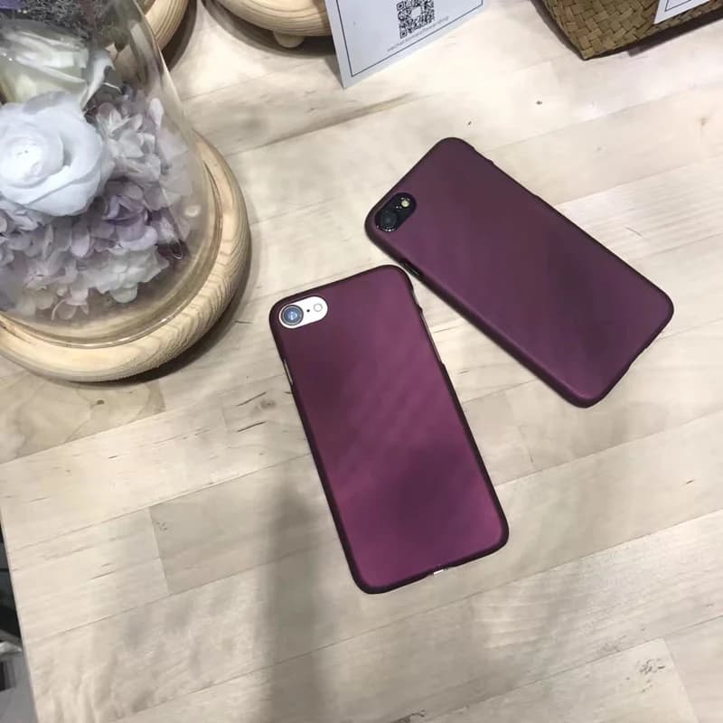 Luxury Wine Red Phone Cases for iPhone 7/6/6S/8 Plus, 5/5S/SE, XS - Fashionable Hard PC Frosted Cover Capa Fundas