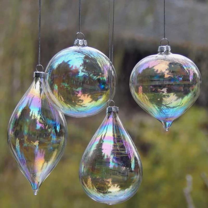 Christmas Glass Ball Clear Baubles Ornaments - 4pcs/lot - Tree Wedding Party Xmas Decoration
