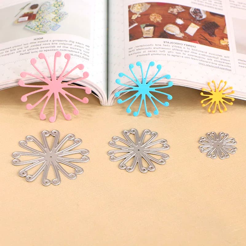 3pcs DUOFEN S18053102 Metal Cutting Dies - Stamens Hollow Embossing Stencil for DIY Scrapbook Paper Album